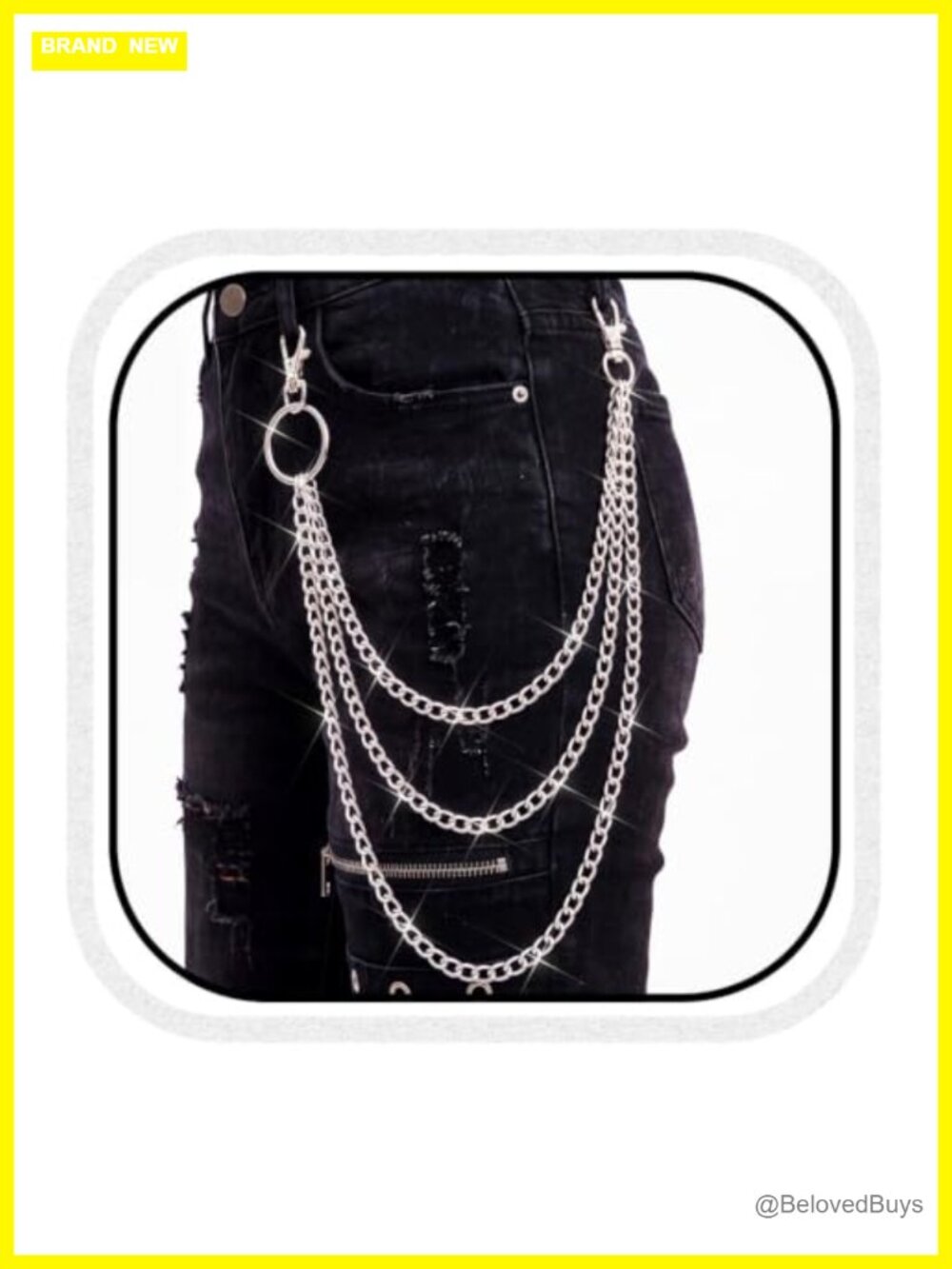 Alloy 3-Layer Punk Wallet Chain Belt for Women